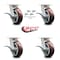Service Caster 6 Inch Kingpinless Poly on Polyolefin Wheel Caster Set Brake and Swivel Lock SCC SCC-KP30S620-PPUR-SLB-BSL-4 - alternate 2